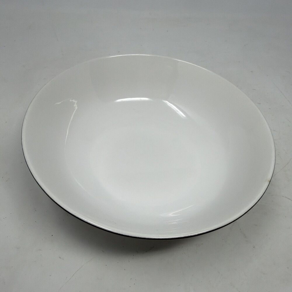 Mikasa Mediterrania Black Band Round Vegetable Pasta Salad Serving Bowl 8.5"